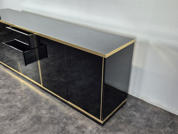 Enfilade laquée noire de Mario Sabot