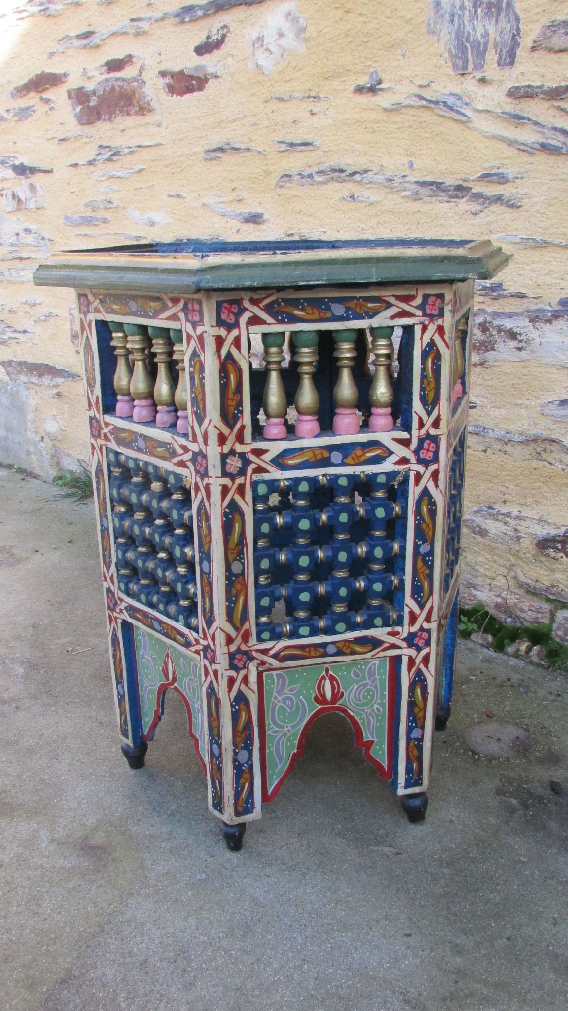 Hand-painted Moroccan octagonal coffee table