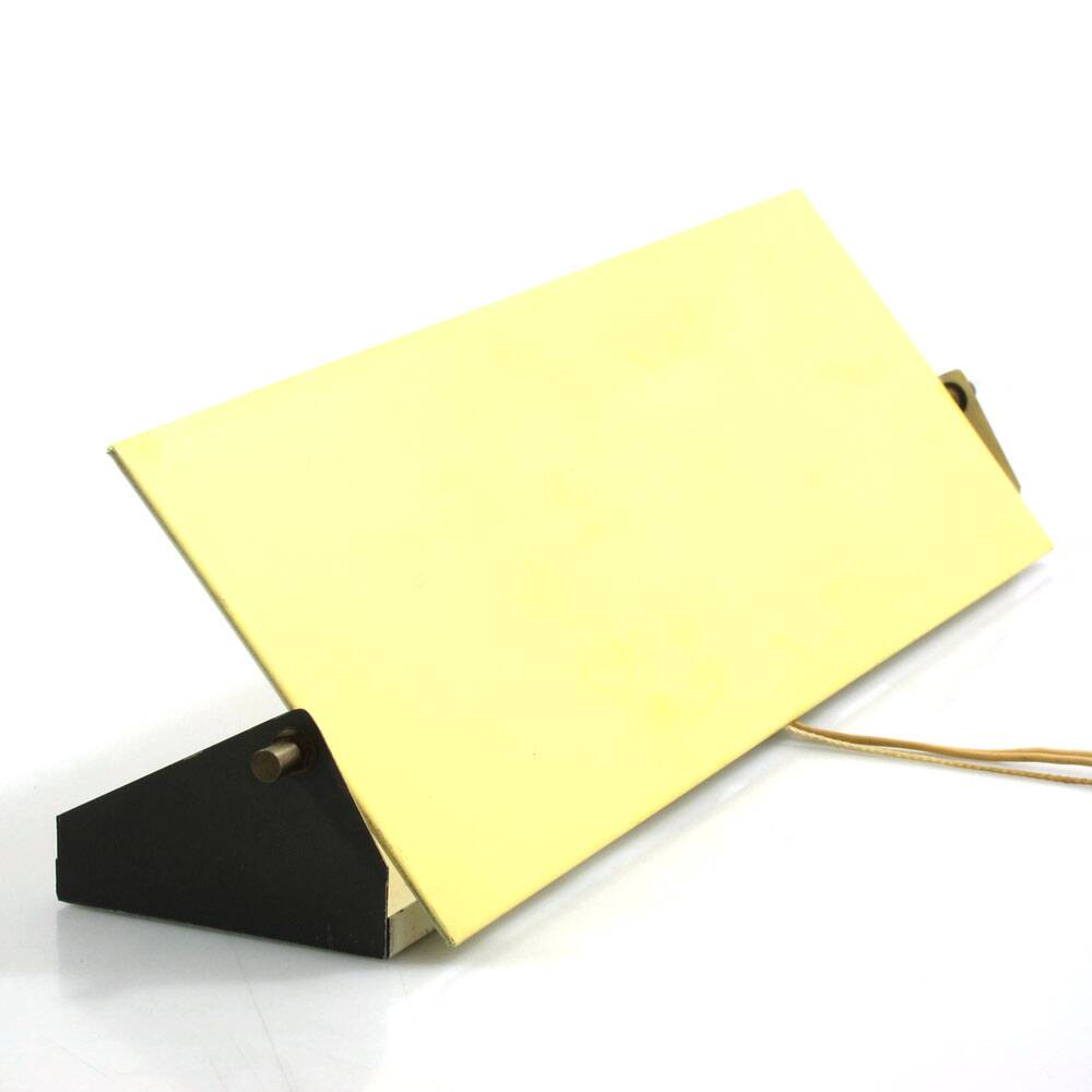 Large 1950s Anvia yellow metal wall lamp Perriand style