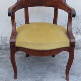 Louis Philippe office armchair in solid walnut