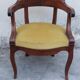 Louis Philippe office armchair in solid walnut