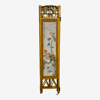 Vintage screen in bamboo handmade painting
