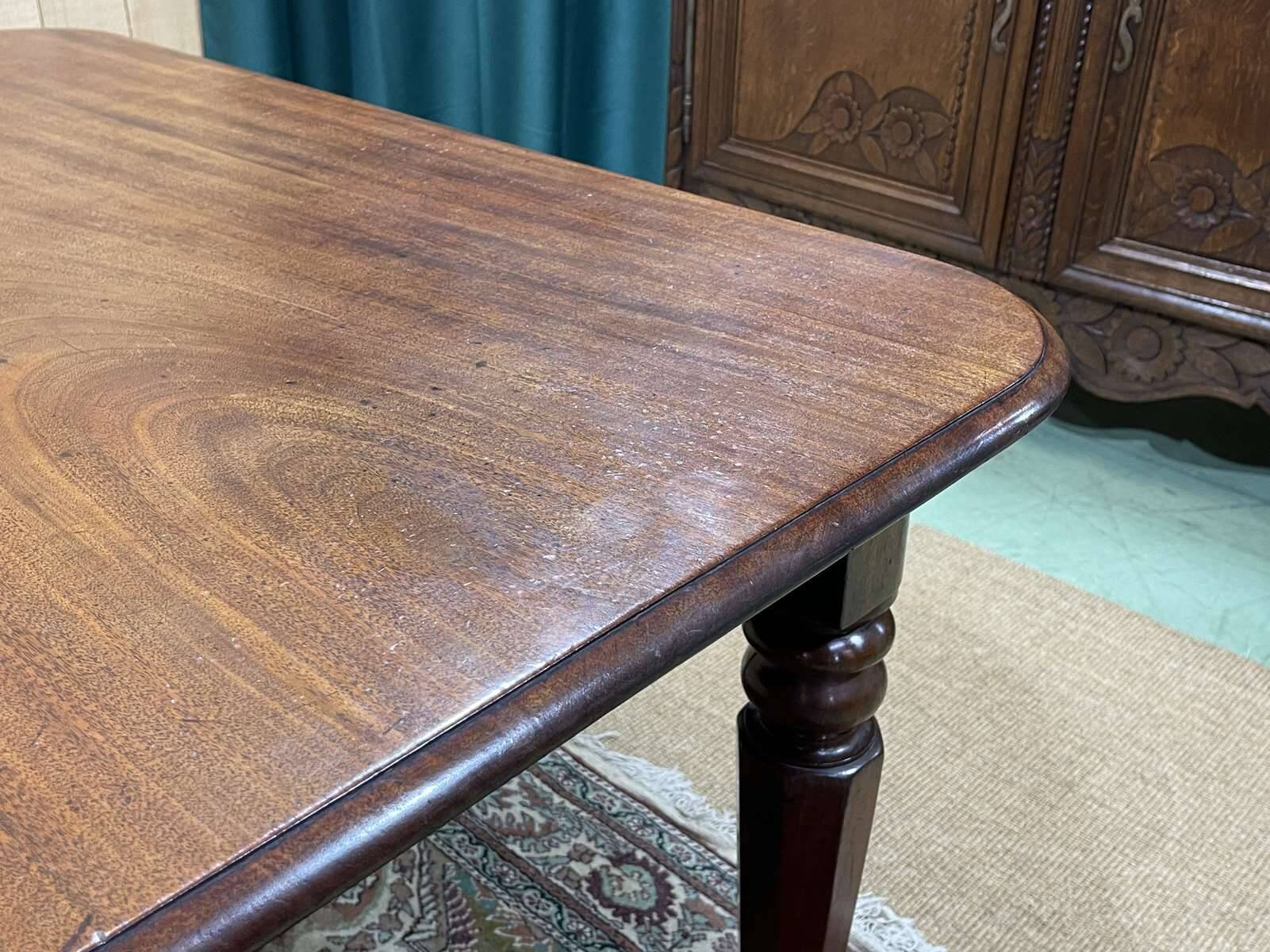 Victorian mahogany table with 2 extensions - 19th century work - Crank system
