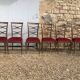 6 chaises art deco velours rouge
