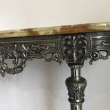 Console en marbre et métal ciselé