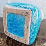 Turquoise cracked ceramic vase