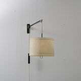 1950s extendible wall lamp with fiberglass shade, Italy