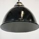 Industrial black enamel pendant lamp, 1950s