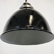 Industrial black enamel pendant lamp, 1950s
