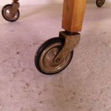Vintage Mid century oak trolley
