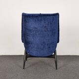 Fauteuil vintage en velours du milieu du siècle par Júlia Gaubek, années 1960, Hongrie
