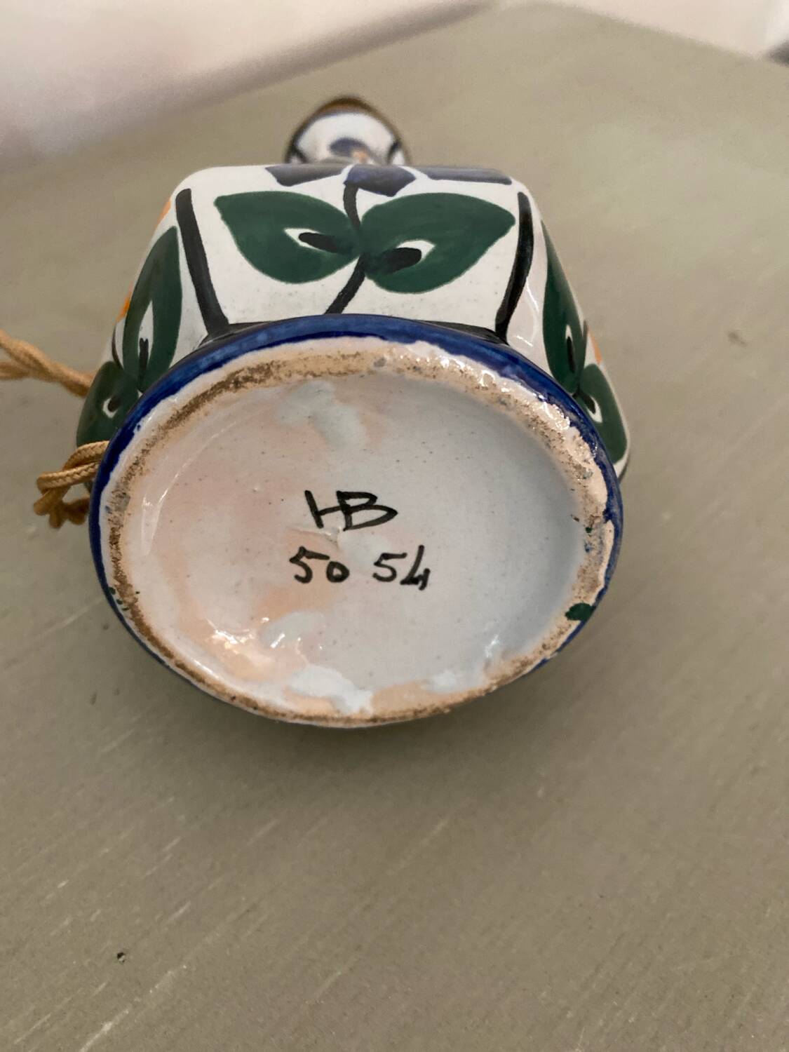 Quimper earthenware lamp base