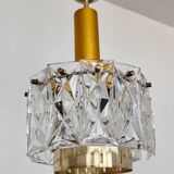 Pair of midcentury glass chandeliers/pendants by Kinkeldey, Germany, 1970s
