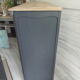Old oak buffet style Louis XV patinated gray slate waxed wood tray