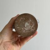 Small sanded stoneware pitcher signed Chantal and Thierry Robert