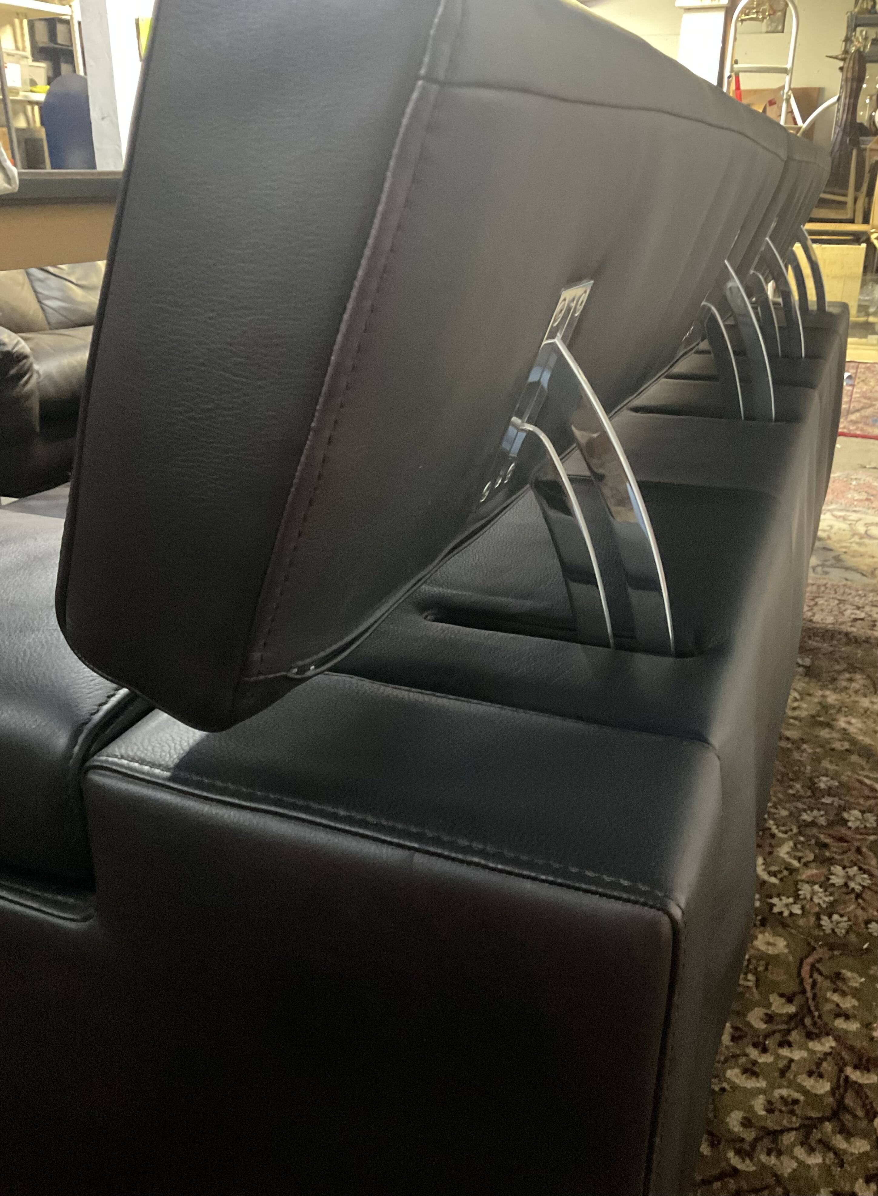 Jori designer sofa in brown leather 3 seats
