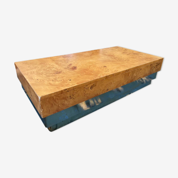 Elm burl and chrome coffee table from the 70s