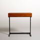 Teak and black painted metal desk, European production, 1960s