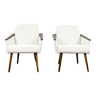 Paire de fauteuils blancs vintage, Allemagne 1970s