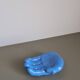 Vintage hand-shaped ceramic trinket dish in blue, 1970s decorative sculpture, retro design object, centerpiece, home decor, soap dish