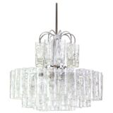 Superb glass tube chandelier from Murano by Doria, Germany, 1960s.