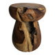 LENA stool in hand-carved solid recycled teak
