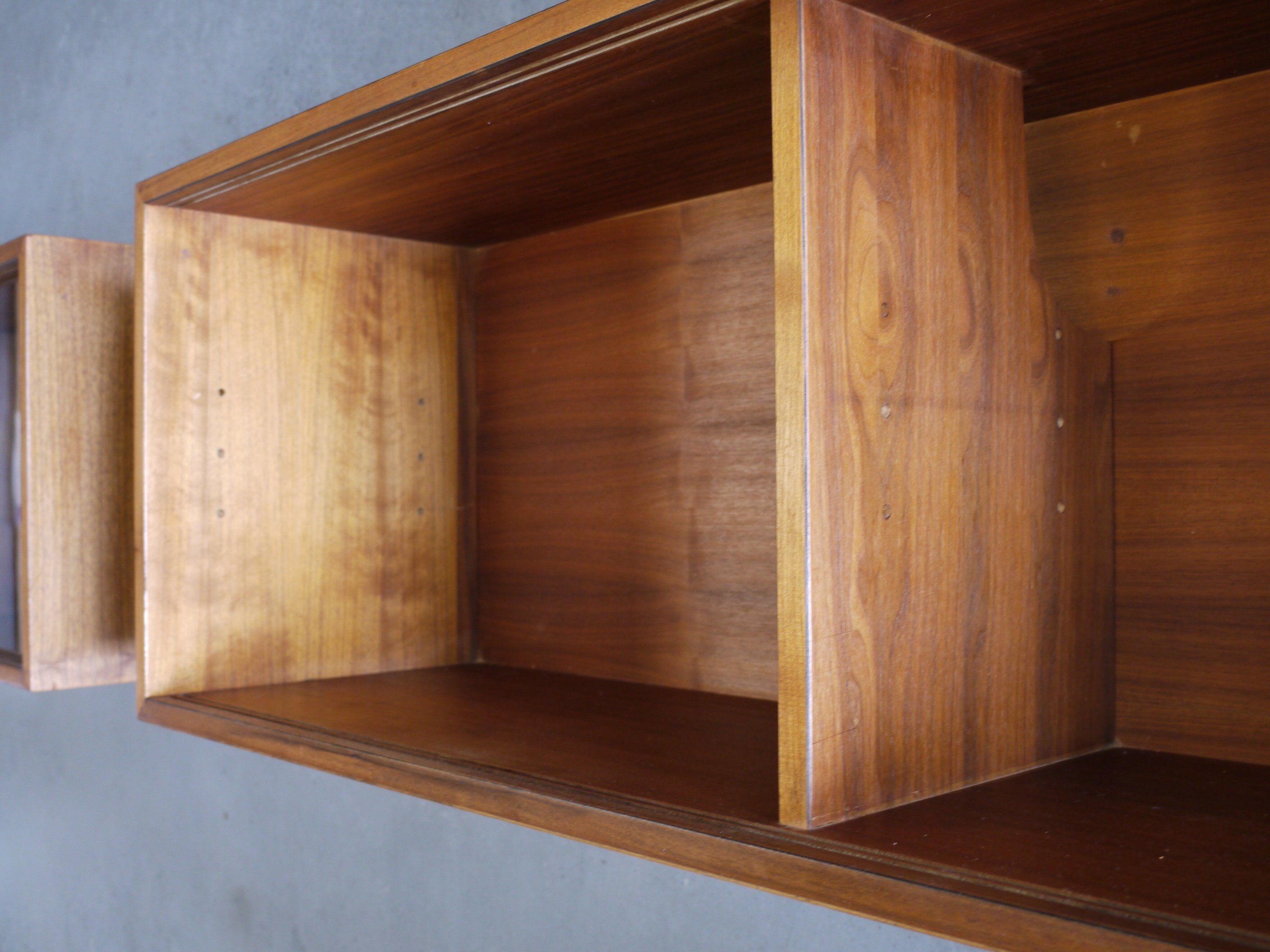 Large Danish Walnut Wall-Mounted Cabinets. 1960s, Set of 2