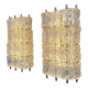 Pair of frosted glass wall sconces by Barovier & Toso, Italy, 1960s