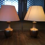 Vintage Metal Hollywood Regency Table Lamp, 1970s