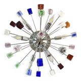 Multicoloured "Star" Sputnik Little "Cubes" Murano Glass Flush Mount