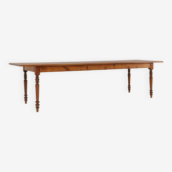 Grande table de ferme rustique française 19ème siècle