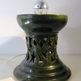 Large 1980s lamp, openwork ceramic