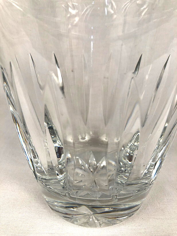 Large carved crystal vase