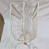White wrought iron magazine holder