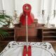 Red and gold cocotte lamp, flexible, 1950s