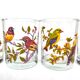Verres à eau vintage oiseaux