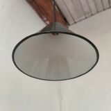 Enamelled sheet metal cone pendant light
