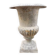 Small cast iron garden vase grey