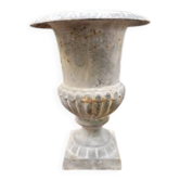 Small cast iron garden vase grey