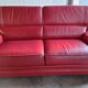 Chateau d'Ax red buffalo leather 3-seater sofa
