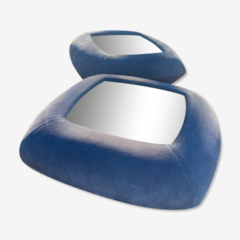 Pair of sofa tips 1980 alcantara and mirror