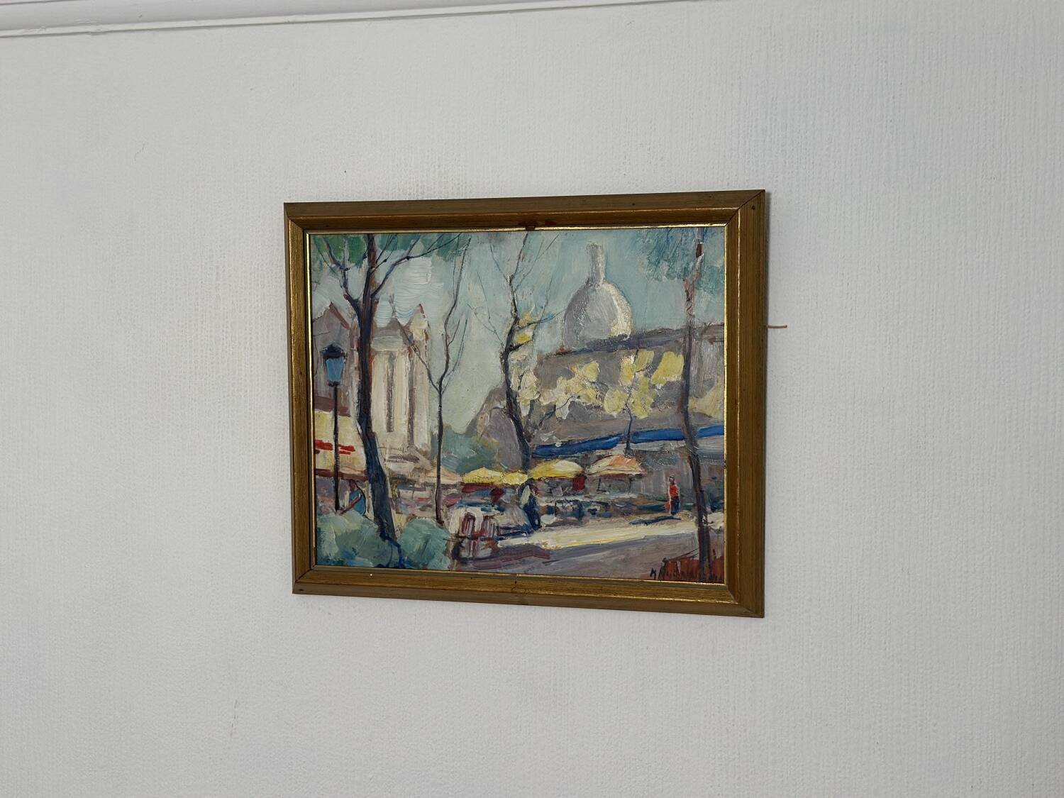 Mid Century Swedish Oil on Panel – “Lakerstationen” by L. Knut Norman