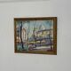 Mid Century Swedish Oil on Panel – “Lakerstationen” by L. Knut Norman