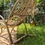 Rocking-chair rotin vintage