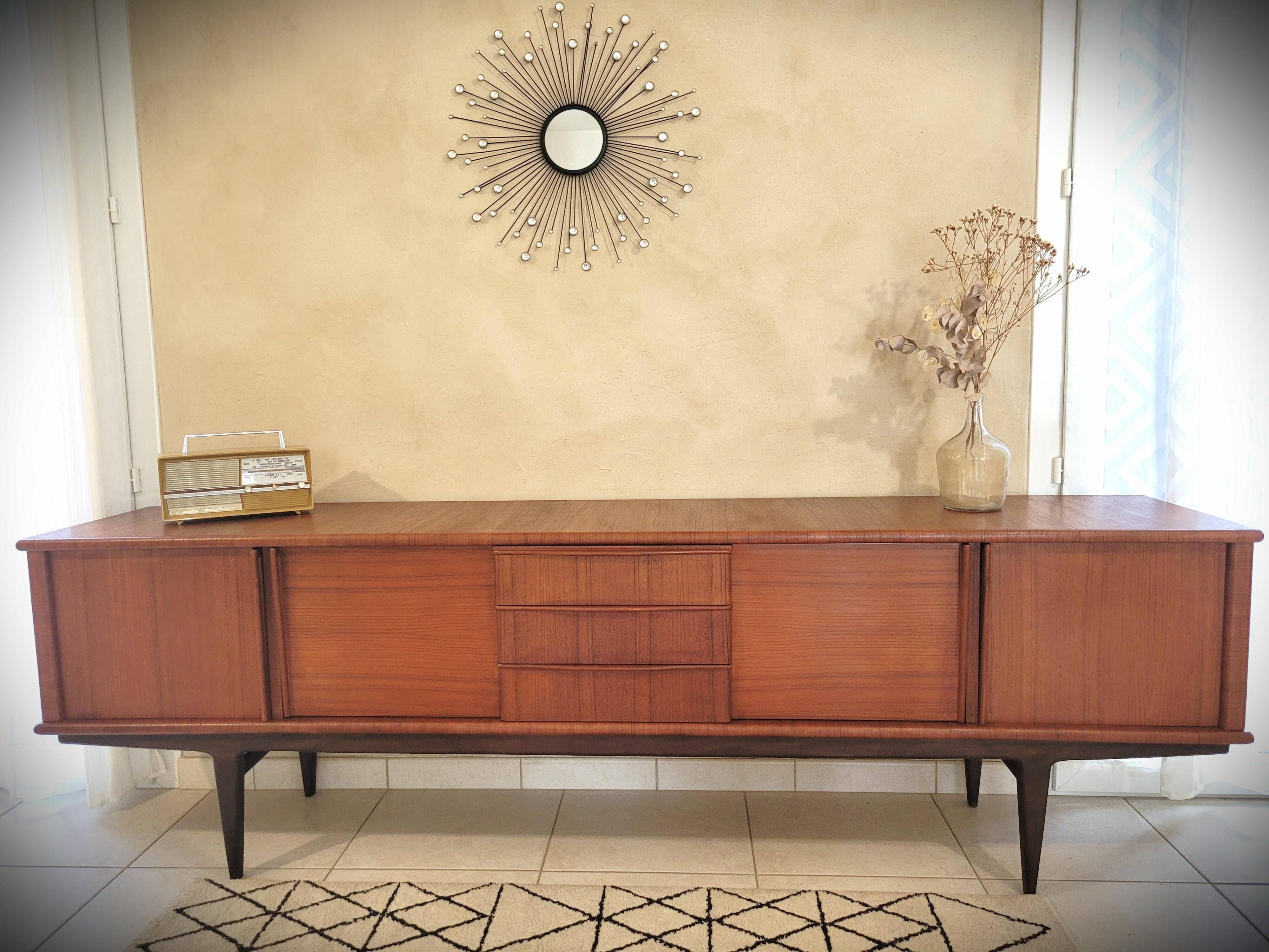 Scandinavian design sideboard in vintage teak