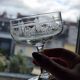 Engraved crystal champagne coupes