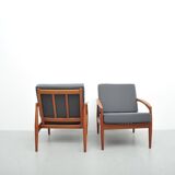 2x Model 121 Paper Knife armchairs by Kai Kristiansen for Magnus Olsen