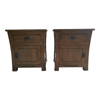 Set of 2 Indonesian bedside tables