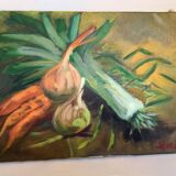 Still life painting oil on canvas signed