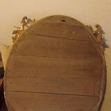 Antique large oval beveled mercury mirror